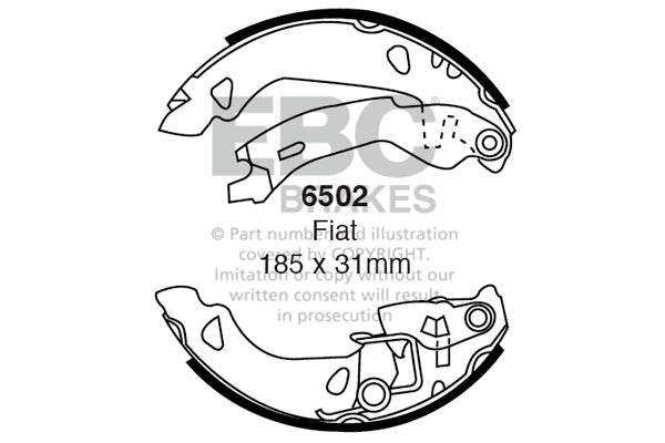 6502 - EBC Brake Shoes; Rear