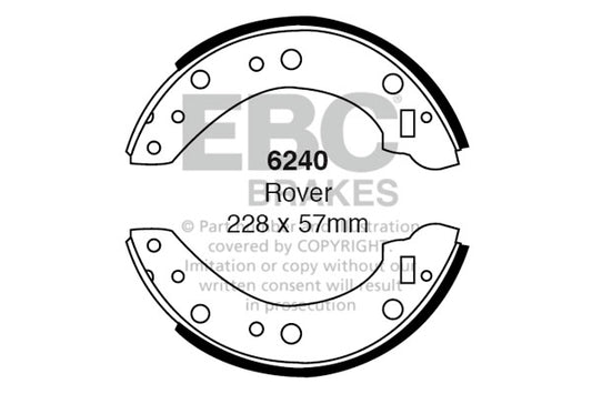 6240 - EBC Brake Shoes; Rear
