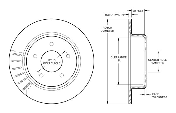 160-10049 - Wilwood Ultralite Rotor & Hat - 309x20mm Plain Left/Right