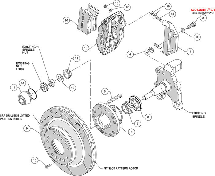 140-12272-D - Wilwood Big Brake Kit - Front - 327x28mm Curved Slotted & Cross Drilled - Superlite 6R Black