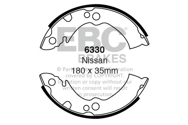 6330 - EBC Brake Shoes; Rear