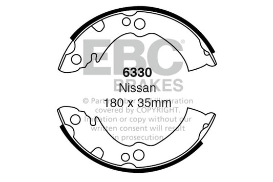 6330 - EBC Brake Shoes; Rear