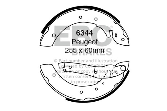 6344 - EBC Brake Shoes; Rear