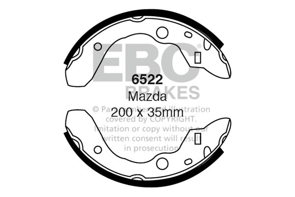 6522 - EBC Brake Shoes; Rear