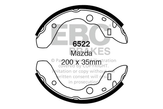6522 - EBC Brake Shoes; Rear