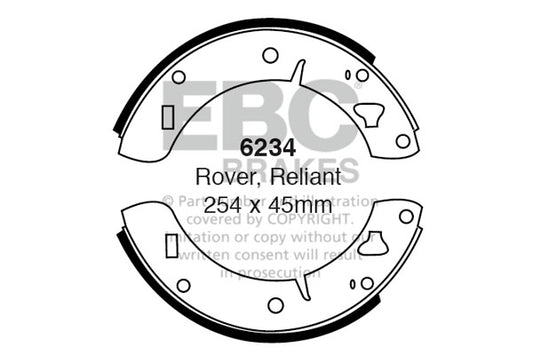 6234 - EBC Brake Shoes; Rear