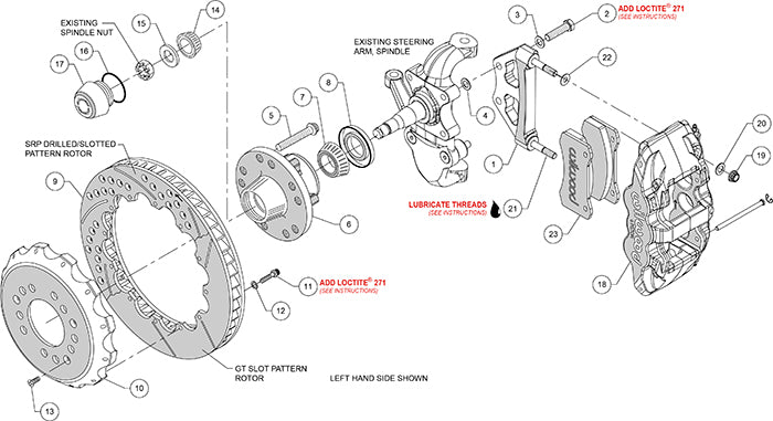 140-15558-D - Wilwood Big Brake Kit - Front - 355x32mm Curved Slotted & Cross Drilled - AERO6 Black