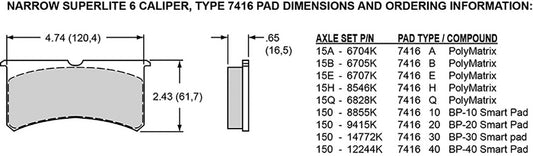 120-14540-BK - Wilwood Forged Narrow Superlite 6 Brake Caliper; Black - Radial Left