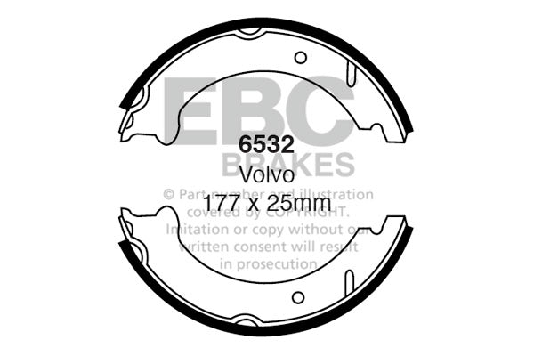6532 - EBC Brake Shoes; Rear