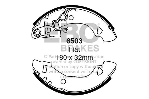 6503 - EBC Brake Shoes; Rear