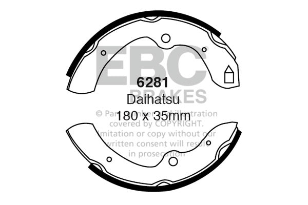 6281 - EBC Brake Shoes; Rear