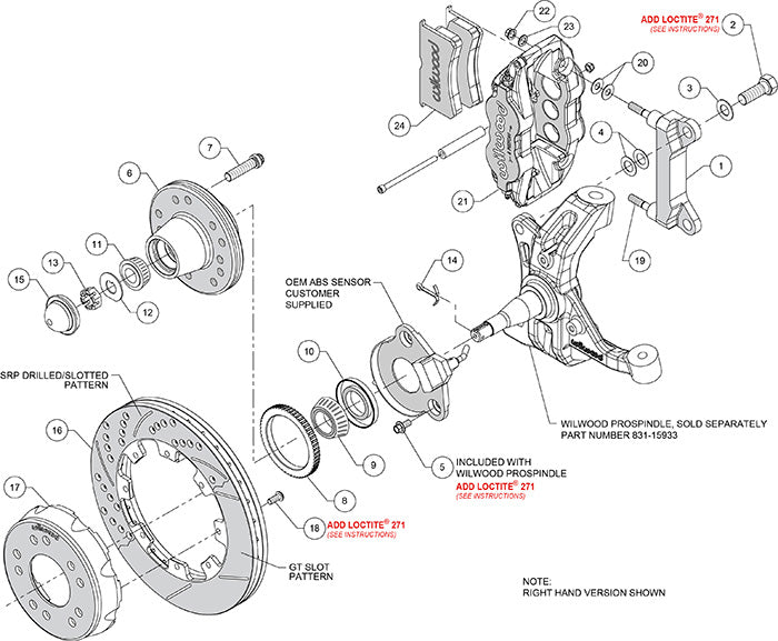 140-15948-R - Wilwood Big Brake Kit - Front - 309x28mm Plain - Superlite 6R Red