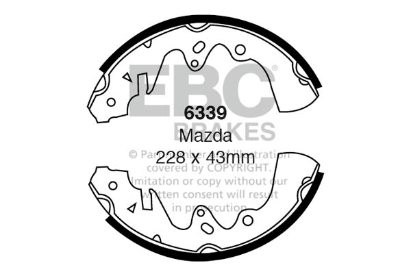 6339 - EBC Brake Shoes; Rear
