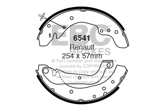 6541 - EBC Brake Shoes; Rear