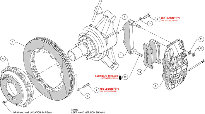 140-15498 - Wilwood Big Brake Kit - Rear - 355x32mm Bi-Slotted - AERO6 Black