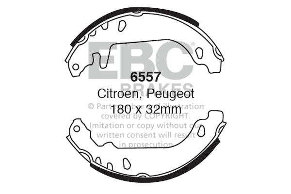 6557 - EBC Brake Shoes; Rear