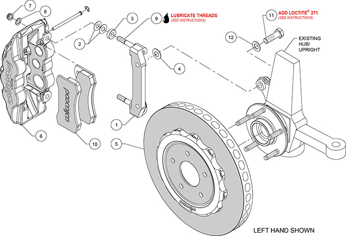 140-13154-CSICR - Wilwood Big Brake Kit - Front - 355x32mm Plain - AERO6 Red