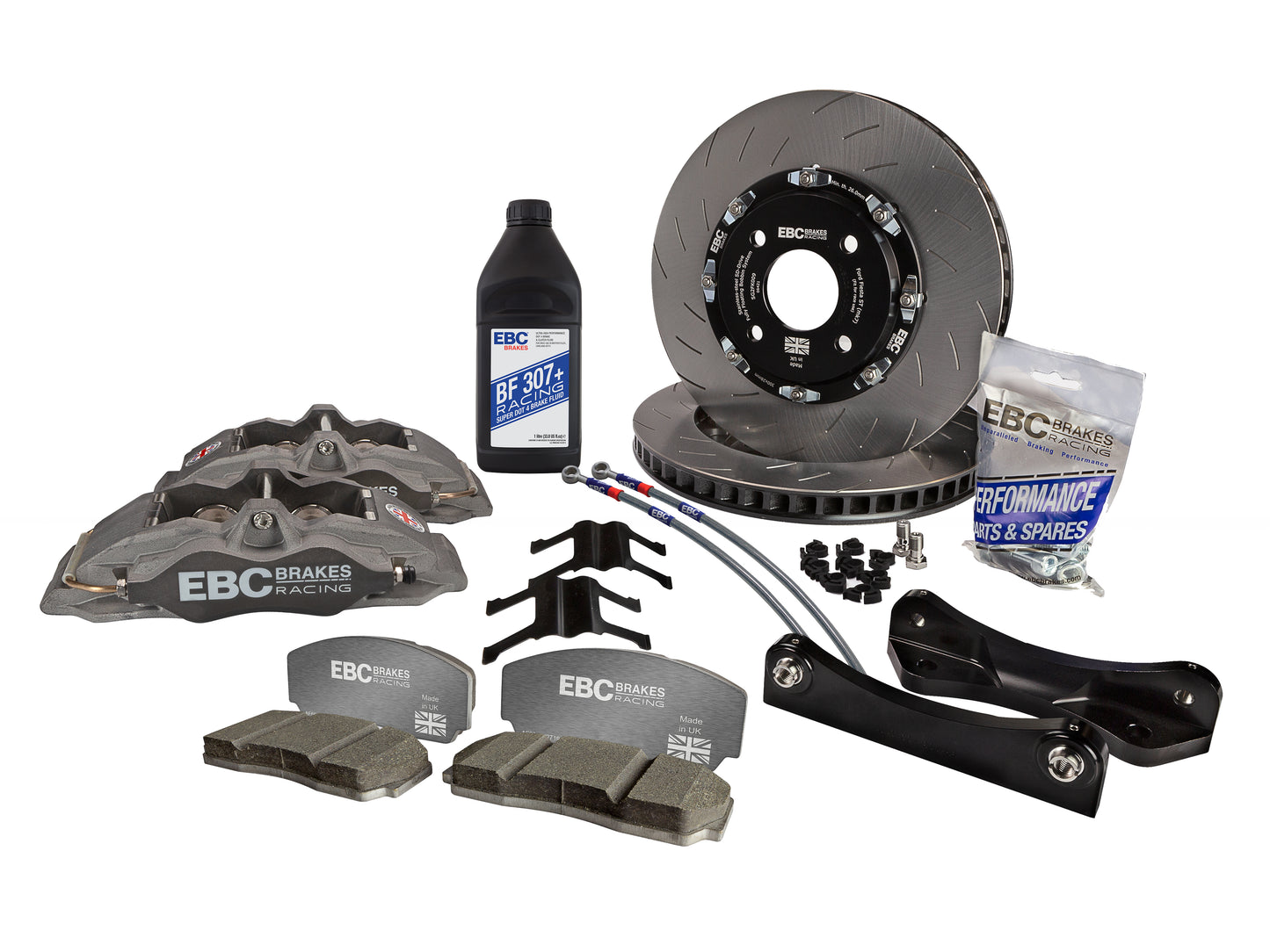 BBK022R-1F - EBC Big Brake Kit - Front - 330x28mm Curved Slotted - Apollo-4 Anodized