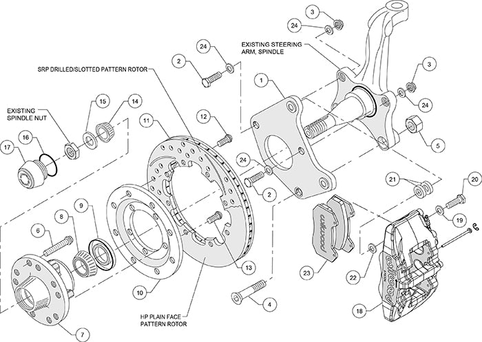 140-10740-R - Wilwood Big Brake Kit - Front - 309x20mm Plain - Dynapro 6 Red