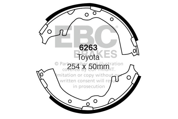 6263 - EBC Brake Shoes; Rear