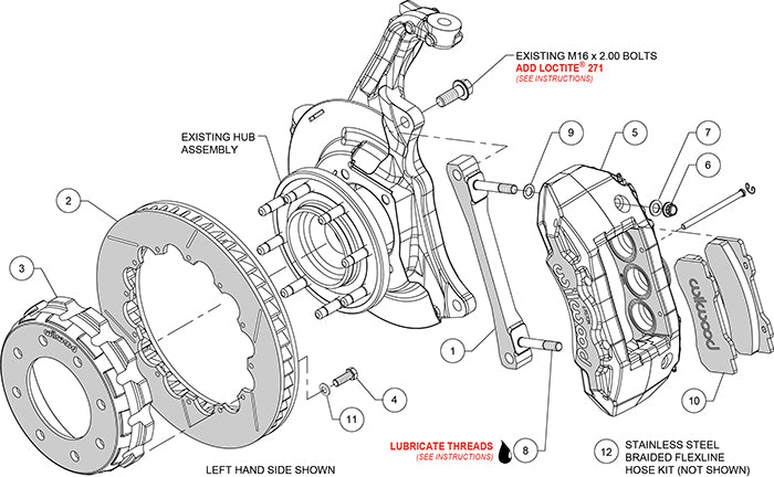 140-13873-C - Wilwood Big Brake Kit - Front - 381x38mm Bi-Slotted - TX6R Anodized