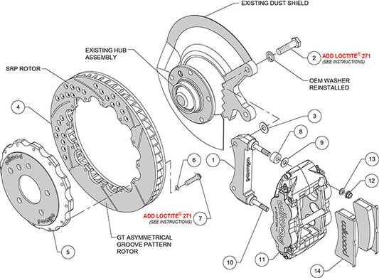 140-9300 - Wilwood Big Brake Kit - Front - 355x32mm Bi-Slotted - Superlite 6R Black