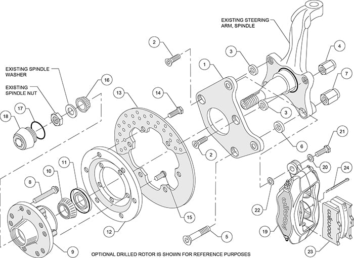 140-2712-BD - Wilwood Big Brake Kit - Front - 273x9mm Cross Drilled - Dynalite Anodized