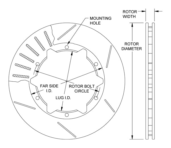 160-10358 - Wilwood Ultralite Rotors - 280x20mm Bi-Slotted Left/Right