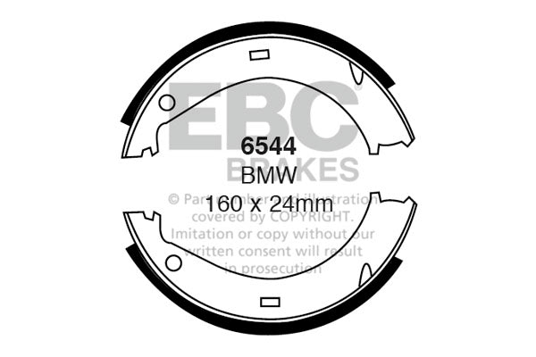 6544 - EBC Brake Shoes; Rear