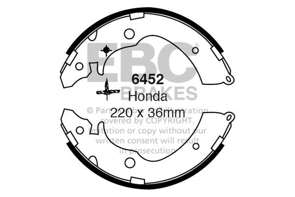 6452 - EBC Brake Shoes; Rear