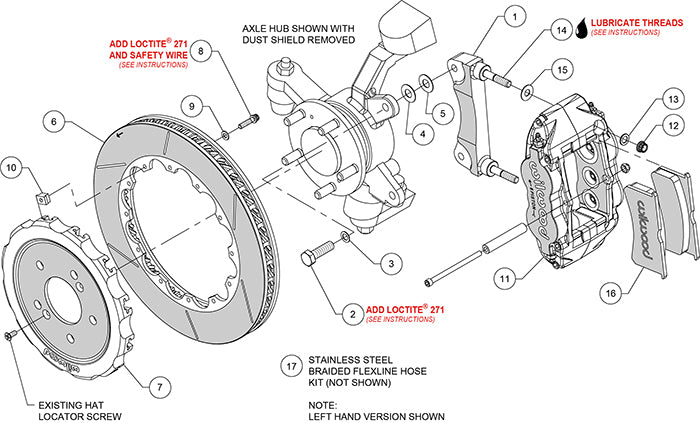 140-14965 - Wilwood Big Brake Kit - Front - 327x32mm Bi-Slotted - Forged Superlite 6R Anodized