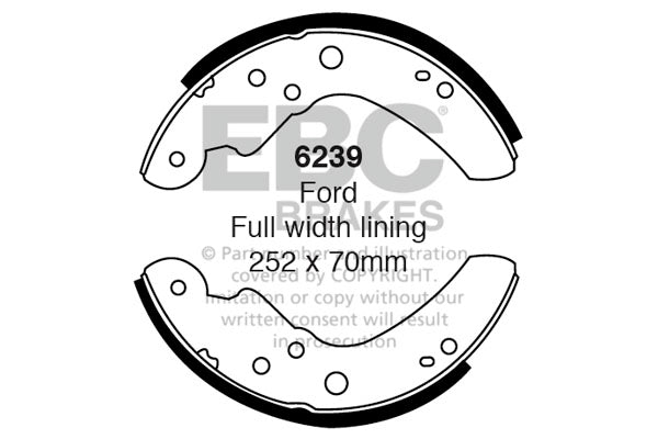 6239 - EBC Brake Shoes; Rear