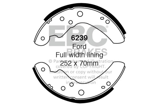 6239 - EBC Brake Shoes; Rear