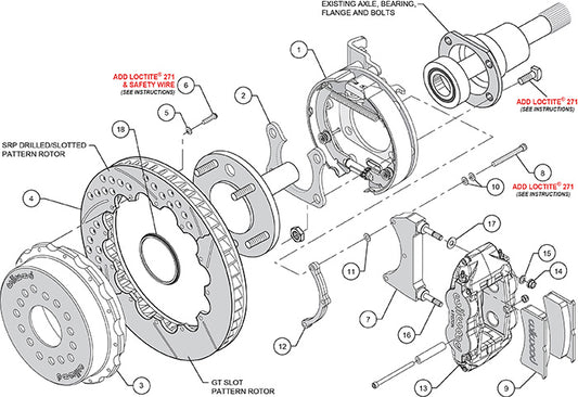 140-9215 - Wilwood Big Brake Kit - Rear - 327x28mm Bi-Slotted - Superlite 4R Black