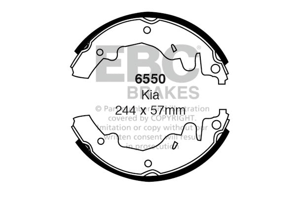 6550 - EBC Brake Shoes; Rear