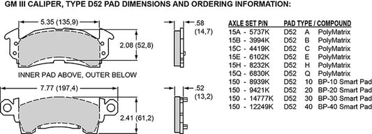 120-10936-BK - Wilwood D52 Dual Piston Brake Caliper; Black - Floating Left & Right