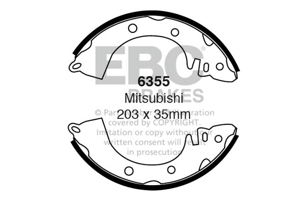 6355 - EBC Brake Shoes; Rear