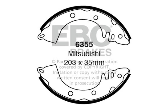 6355 - EBC Brake Shoes; Rear