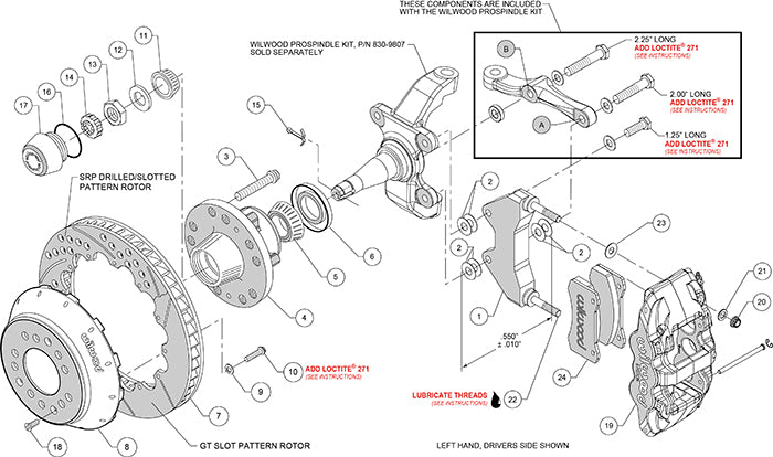 140-10641 - Wilwood Big Brake Kit - Front - 355x32mm Bi-Slotted - AERO6 Black