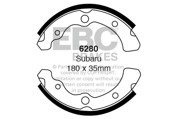 6280 - EBC Brake Shoes; Rear