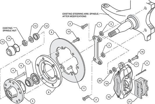 140-1035-BD - Wilwood Big Brake Kit - Front - 273x9mm Cross Drilled - Dynalite Anodized