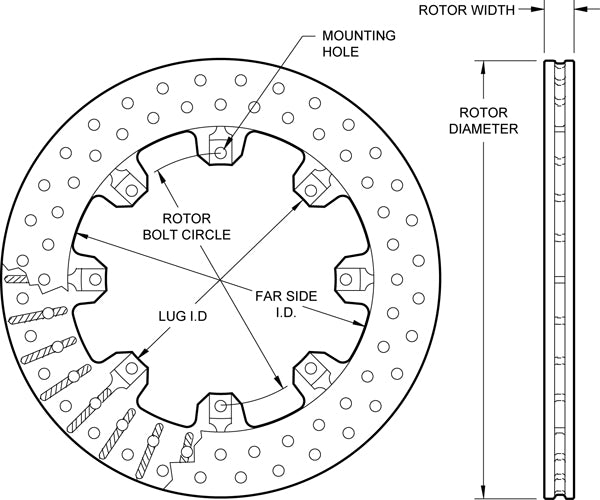 160-5863 - Wilwood Ultralite Rotors - 298x20mm Drilled Left/Right