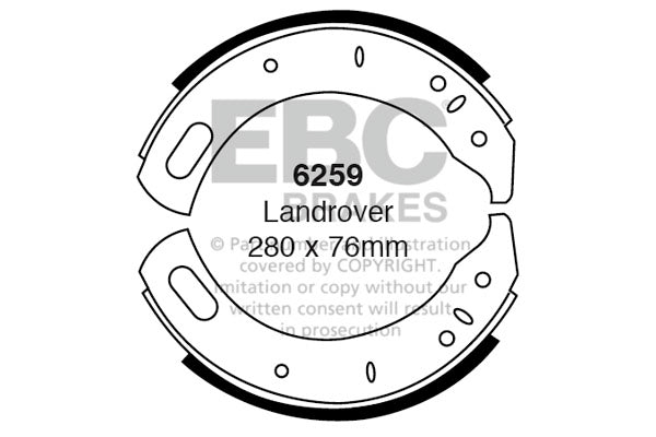 6259 - EBC Brake Shoes; Front