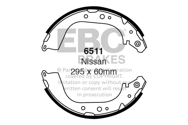 6511 - EBC Brake Shoes; Rear