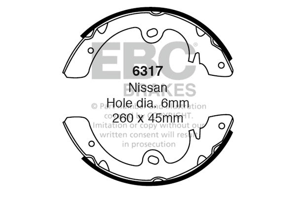 6317 - EBC Brake Shoes; Rear