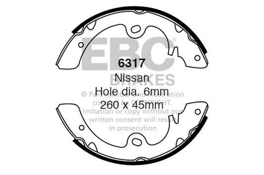 6317 - EBC Brake Shoes; Rear
