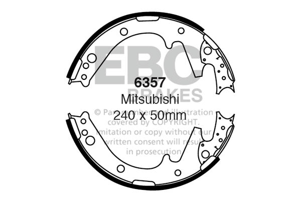 6357 - EBC Brake Shoes; Rear