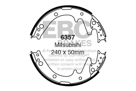 6357 - EBC Brake Shoes; Rear
