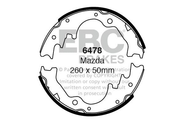 6478 - EBC Brake Shoes; Rear