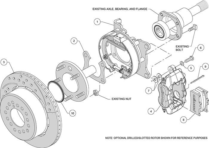 140-7147 - Wilwood Big Brake Kit - Rear - 309x20mm Plain - Dynalite Internal Black
